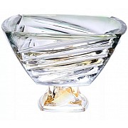 Фруктовница на ножке 33 см Facet Crystalite Bohemia зеленая