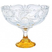 Конфетница 21 см на ножке с золотом U-R Bohemia Crystal