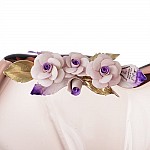 Фруктовница White Cristal 35 см розовая