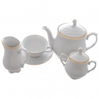 Чайный сервиз Repast Rococo Золотая полоса на 6 персон 15 предметов
