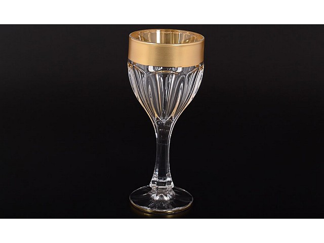Набор бокалов для вина 190 мл Сафари Матовая полоса 6 шт BOHEMIA GOLD