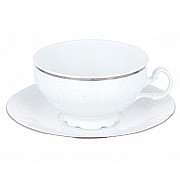 Набор чайных пар на 6 персон 360 мл Бернадотт Платиновый узор 
