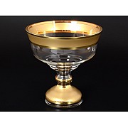 Конфетница на ножке Матовая полоса B-G фон Bohemia Crystal 16 см