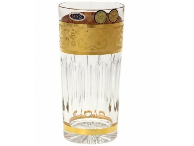 Набор стаканов для воды 350 мл Золотые узоры Max Crystal Золото 6 шт