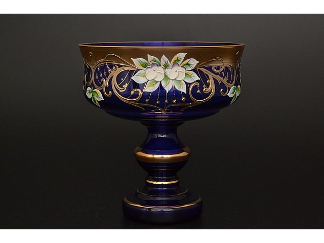 Конфетница Лепка Синяя B-P Bohemia Crystal 17 см 1468 Конфетница Лепка Синяя B-P Bohemia Crystal 17 см 1468