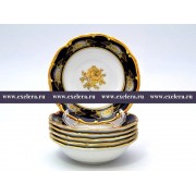 Набор салатников 13 см Анжелика Золотая роза Кобальт Винтаж MZ 6 шт