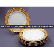 Набор тарелок 19 см Анжелика Золотая роспись MZ 6 шт
