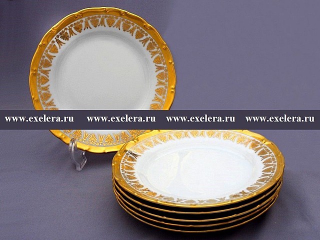 Набор тарелок 19 см Анжелика Золотая роспись MZ 6 шт