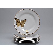Набор тарелок 17 см Магнолия Золотые бабочки MZ 6 шт