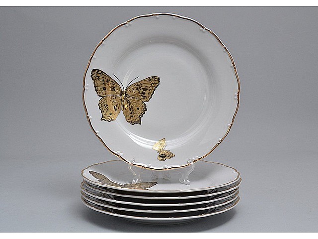 Набор тарелок 17 см Магнолия Золотые бабочки MZ 6 шт