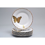 Набор тарелок 19 см Магнолия Золотые бабочки MZ 6 шт