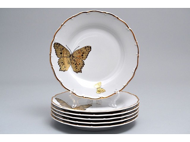 Набор тарелок 19 см Магнолия Золотые бабочки MZ 6 шт