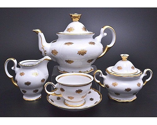 Чайный сервиз Анжелика Золотая роза Мелкие цветы MZ на 6 персон