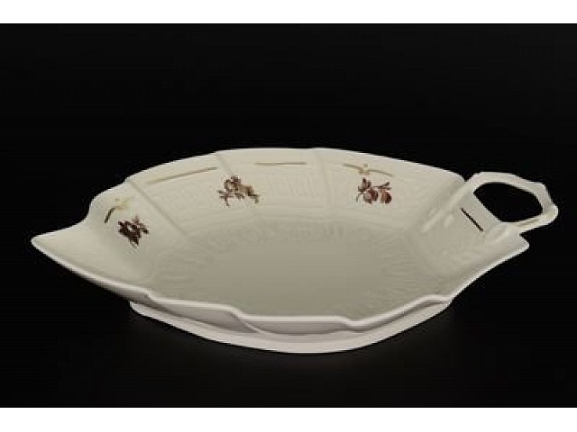 Салатник Лепесток 27 см Анжелика Слоновая кость Золотая роза MZ