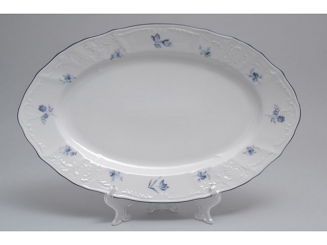 Блюдо овальное 34 см Бернадотт Синий цветок