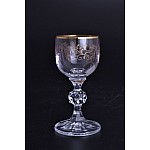 Набор рюмок для водки 50 мл Клаудия Crystalite Bohemia узоры золотая отводка 6 шт