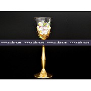 Набор рюмок для водки Лепка прозрачная 2 E-V золотая ножка Bohemia