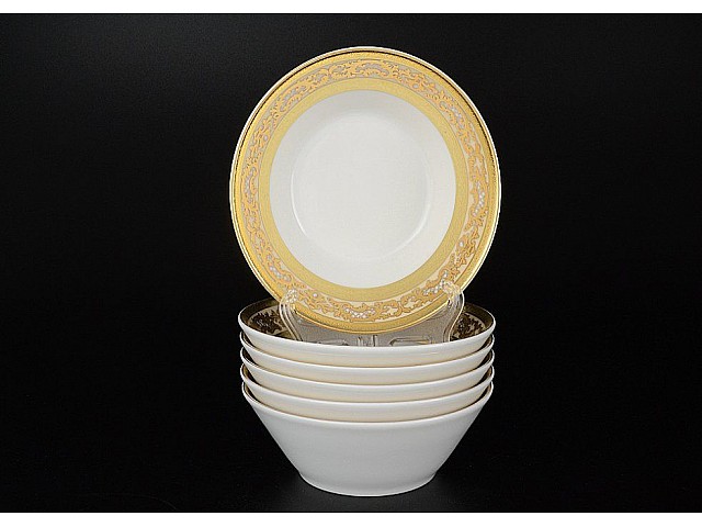 Набор салатников 14 см 3D Falkenporzellan Creame Gold 6 шт Набор салатников 14 см 3D Falkenporzellan Creame Gold 6 шт