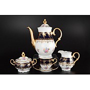 Кофейный сервиз Офелия Полевой цветок Кобальт MZ на 6 персон