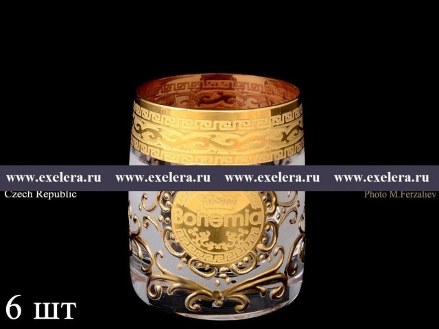 Набор стопок для водки Версачи Богемия B-G фон Bohemia Crystal