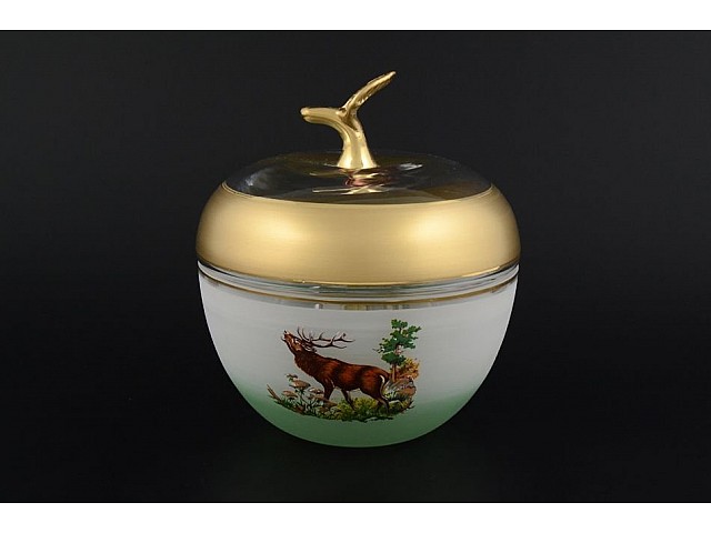 Конфетница с крышкой 18,5 см Охота NB-Arte Bohemia Crystal