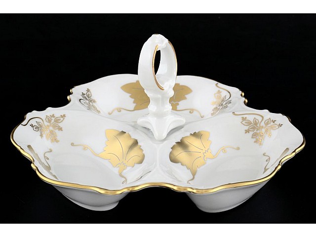 Менажница 19 см Мария Луиза Кленовый лист Белый Carlsbad