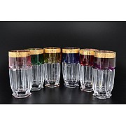 Набор стаканов для воды Bohemia Crystal Сафари Ассорти 350 мл (6шт)