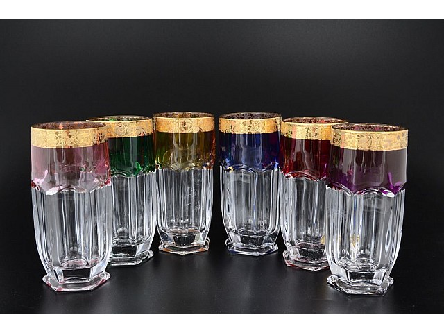 Набор стаканов для воды Bohemia Crystal Сафари Ассорти 350 мл (6шт)
