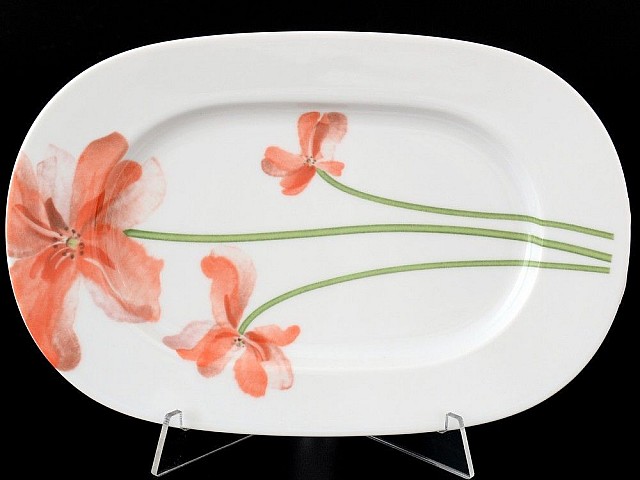 Блюдо овальное 24 см Thun Леон Красные маки