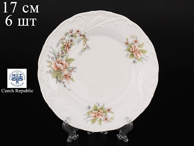 Набор тарелок 17 см Лиана Зеленый цветок MZ 6 шт