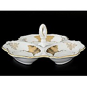 Менажница 24 см Мария Луиза Кленовый лист Белый Carlsbad