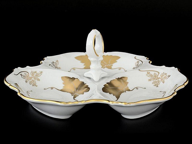 Менажница 24 см Мария Луиза Кленовый лист Белый Carlsbad