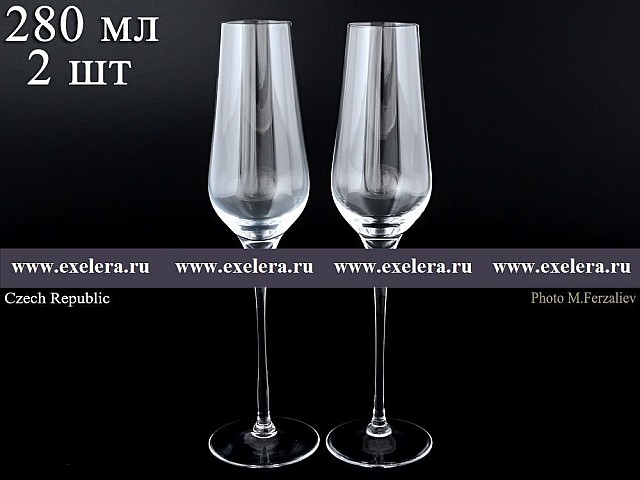 Набор фужеров для шампанского Bohemia Crystal 2 шт 290 мл