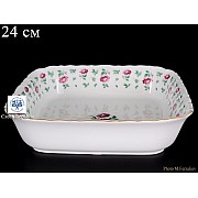 Салатник квадратный 24 см Офелия Плетистая роза Лагуна Отводка золото MZ