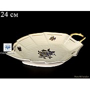 Салатник Лепесток 24 см Анжелика Слоновая кость синяя Роза MZ