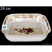 Салатник квадратный 24 см Офелия Роза перламутр MZ