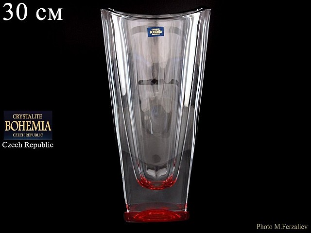 Ваза для цветов Okinawa Crystalite Bohemia красная 30 см