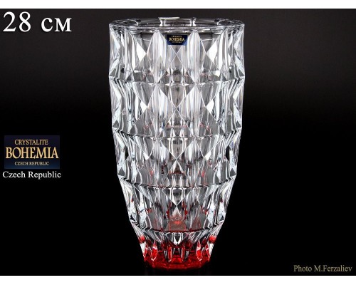 Ваза для цветов Diamond Crystalite Bohemia красная 28 см