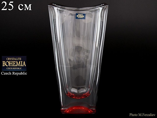 Ваза для цветов Okinawa Crystalite Bohemia красная 25 см