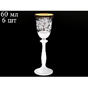 Набор рюмок для водки 60 мл Анжела Ледяной узор отводка золото R-G Bohemia