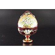 Конфетница с крышкой 24 см Bohemia Bohemia Crystal Лепка Красная E-S