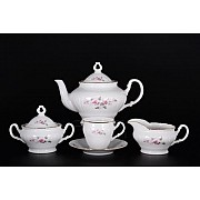 Чайный сервиз Лиана Серая роза золото MZ на 6 персон