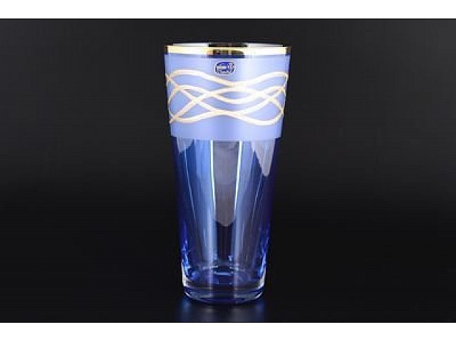 Ваза Bohemia Crystal 25 см синяя