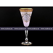 Набор бокалов для вина 190 мл Виктория Версаче Стразы R-G розовый фон Bohemia 6 шт
