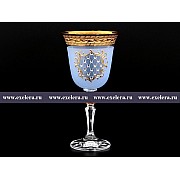 Набор бокалов для вина 220 мл Кристина Версаче Стразы R-G синий фон Bohemia 6 шт