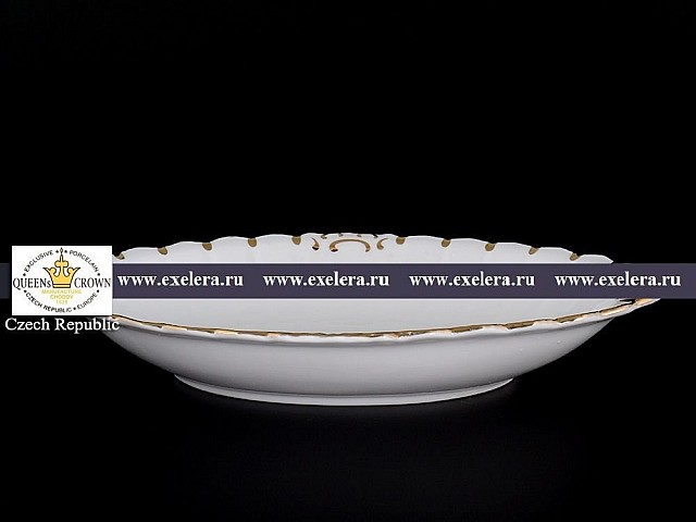 Блюдо для хлеба 32 см Золотая полоса Корона Queens Crown