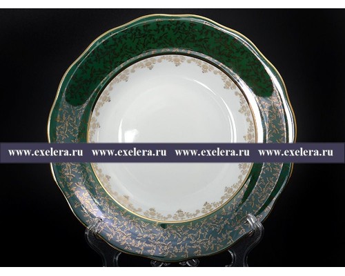 Набор глубоких тарелок 23 см Зеленая Паутинка Royal Czech Porcelain