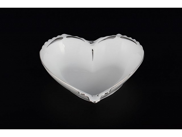 Конфетница сердце 15 см Платиновый узор Корона Queens Crown