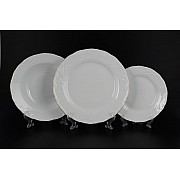 Набор тарелок Лиана Белый узор MZ на 6 персон 18 шт