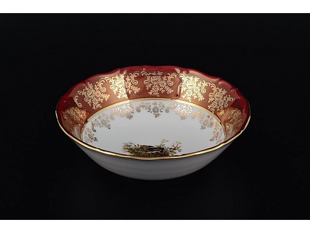 Набор салатников 16 см Царская Красная Охота Royal Czech Porcelain 6 шт